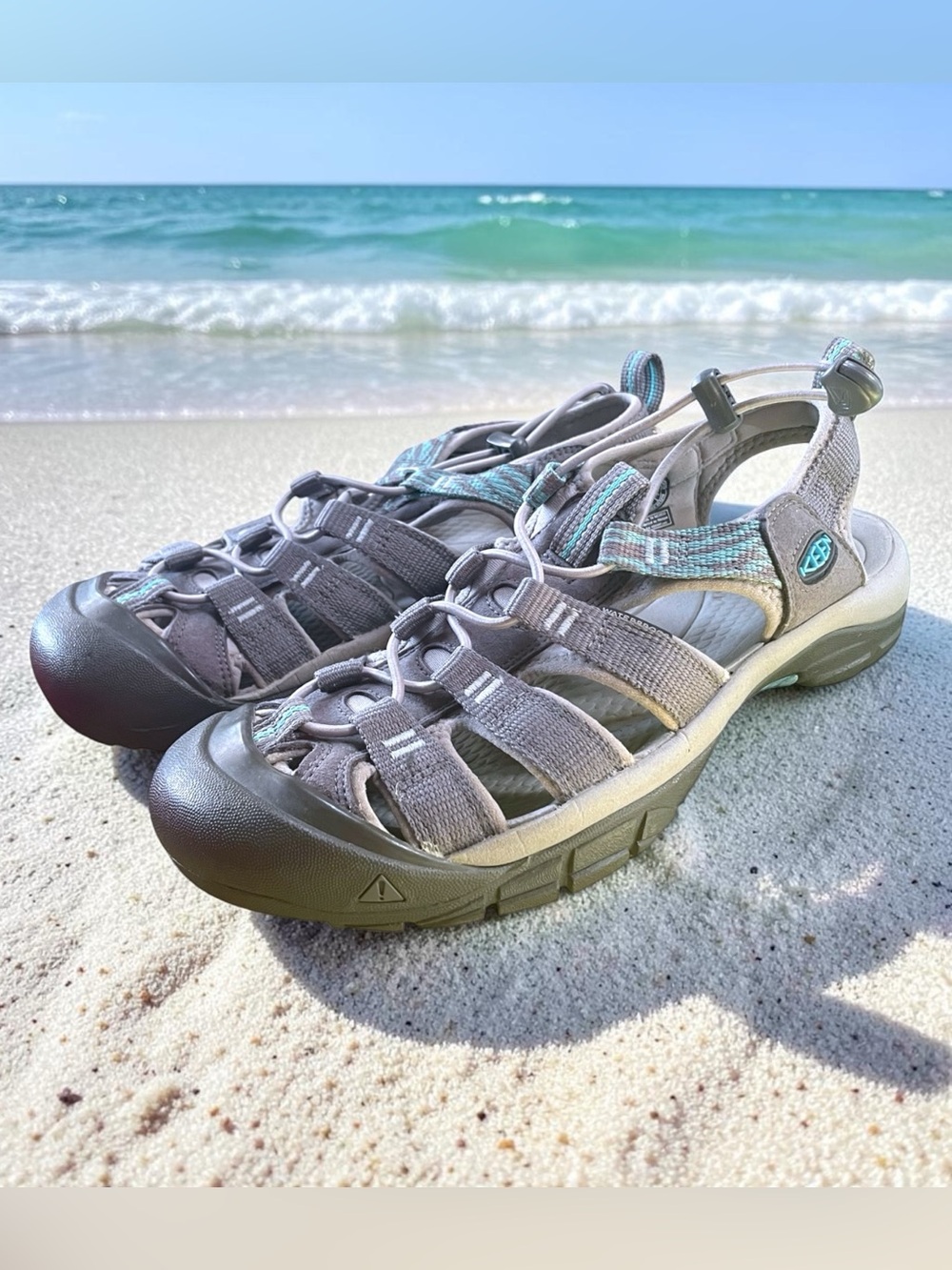 Keen Women's Size 8 Newport Turquoise & Grey Water Sandals Closed Toe